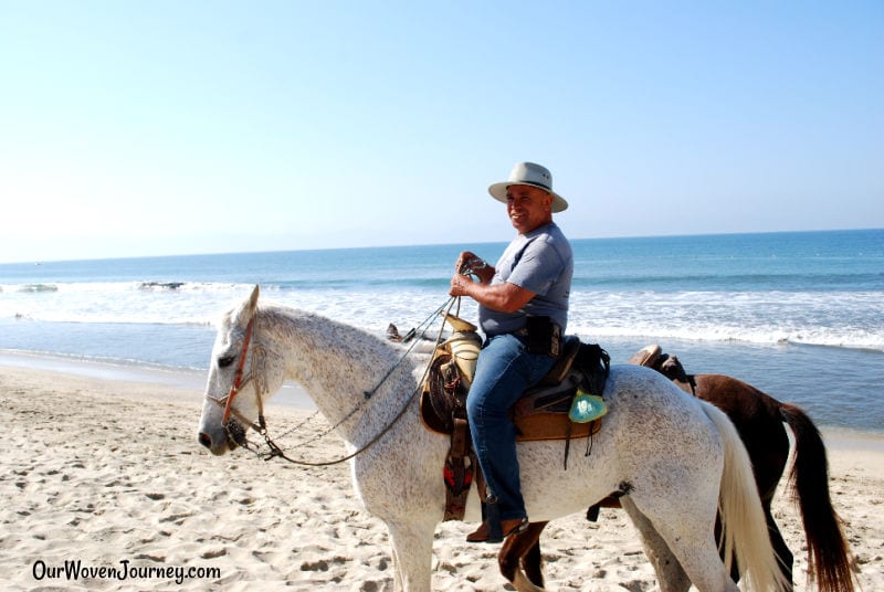 You can pay to go horse back riding on the beach in Mexico