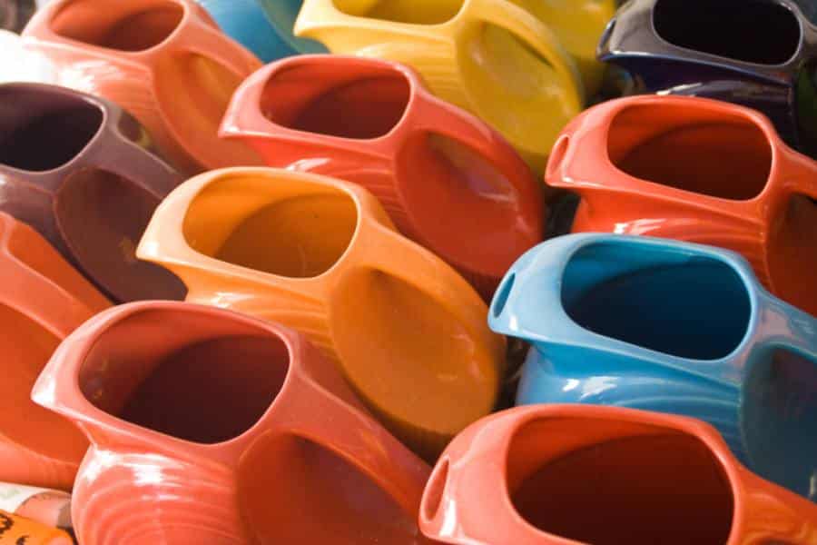 colorful fiestaware pitchers