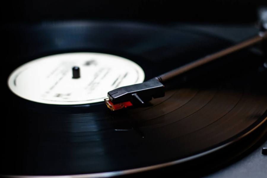vinyl record and player
