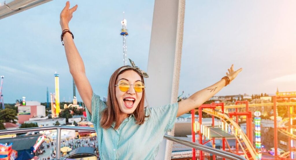woman at themepark