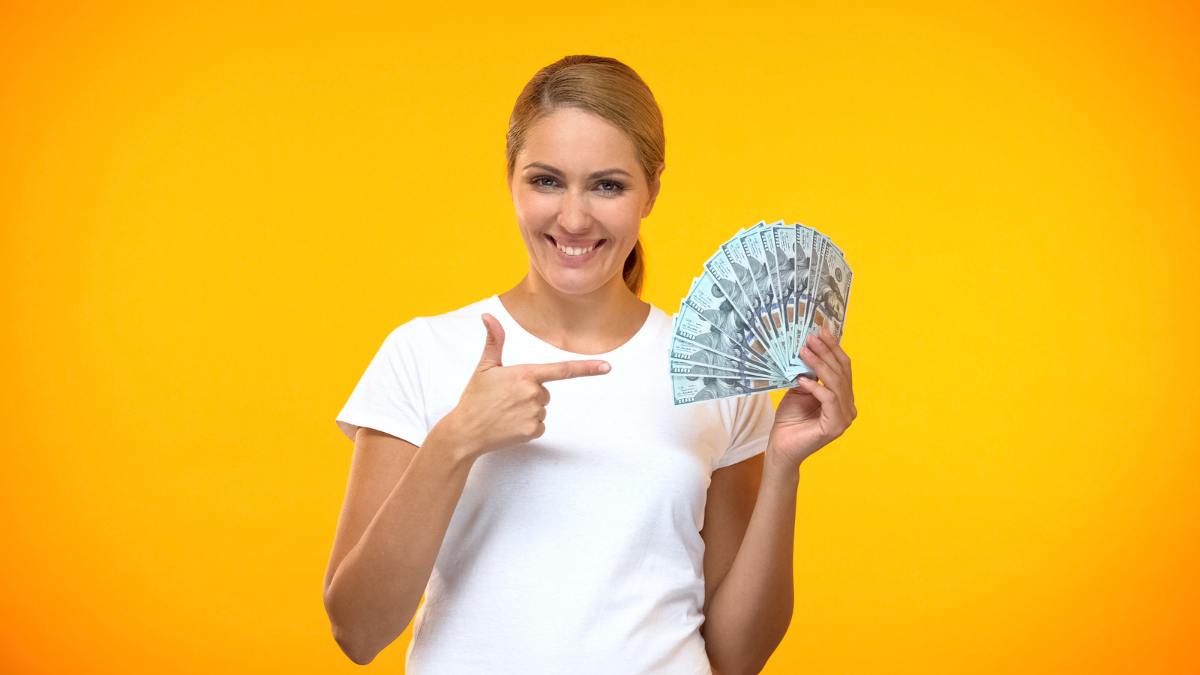 woman with money