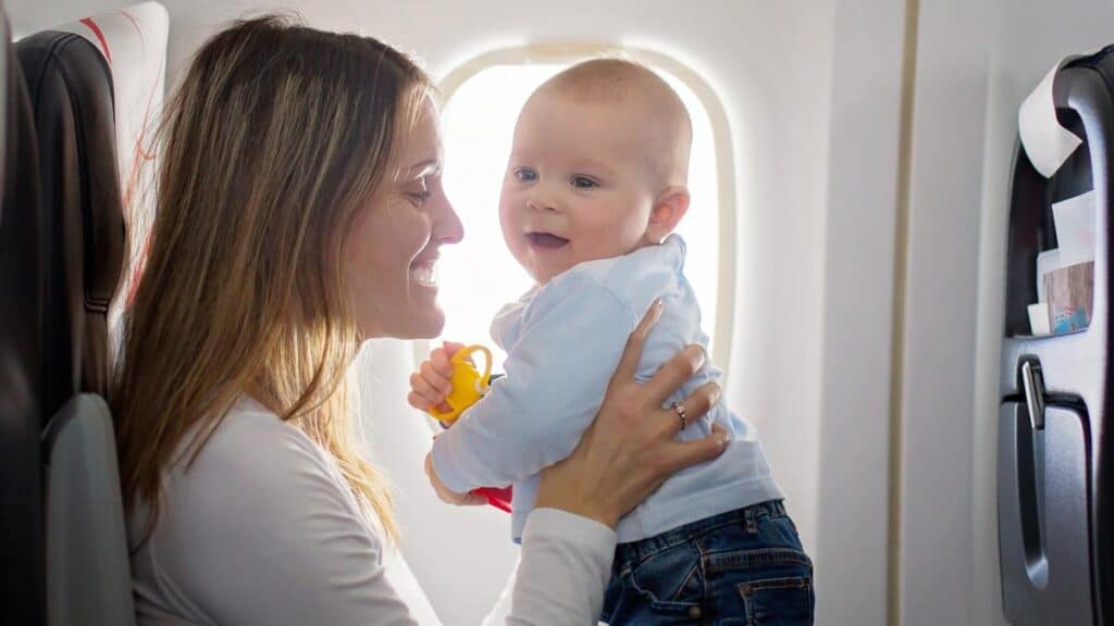 baby on airplane