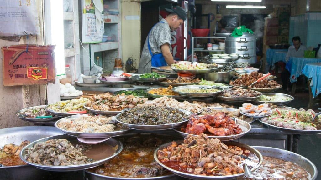 Asian street food dishes