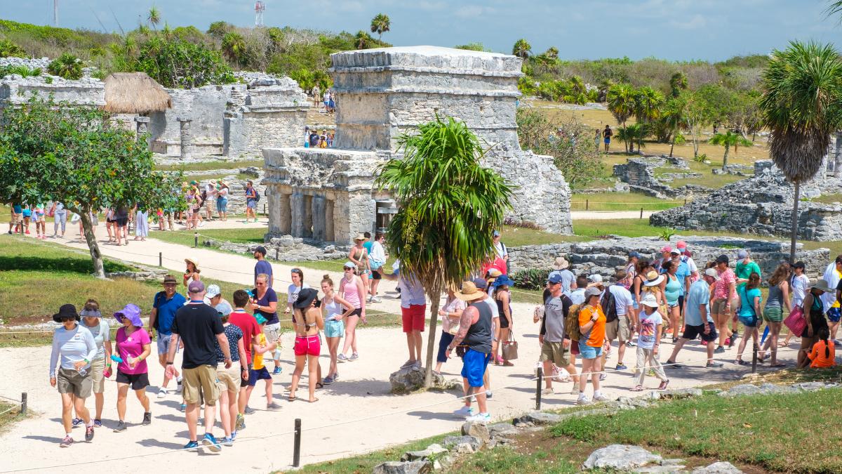 crowded tourist site