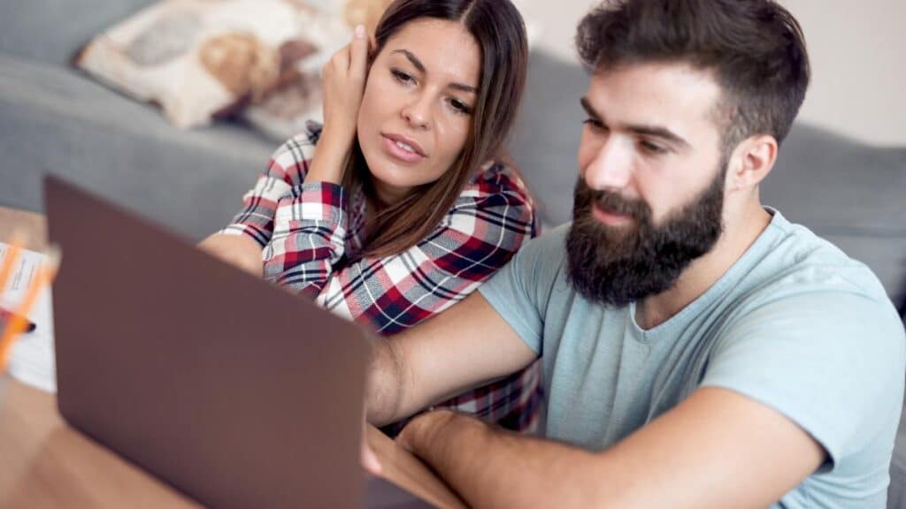 couple doing budget