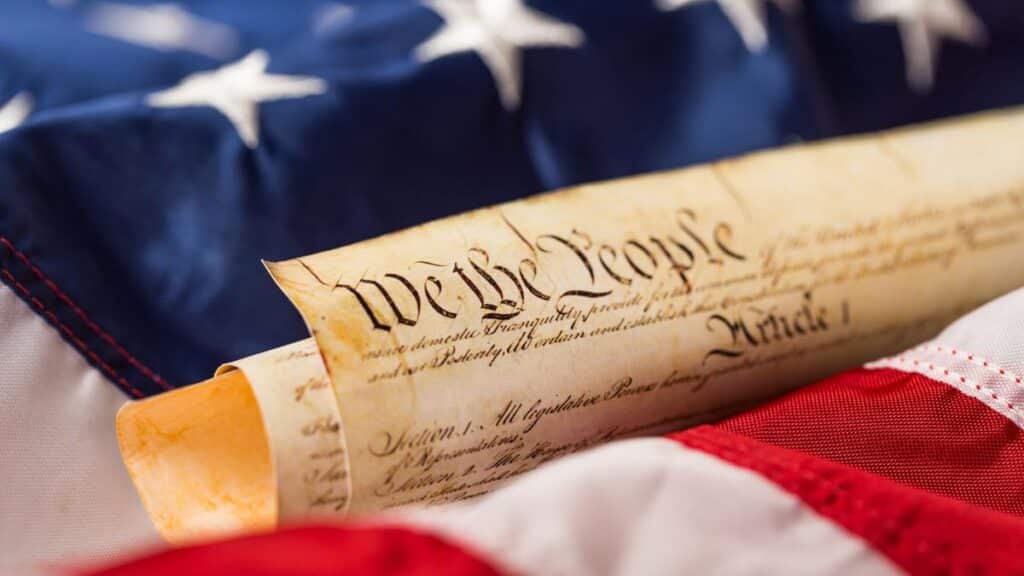 Flag with Constitution