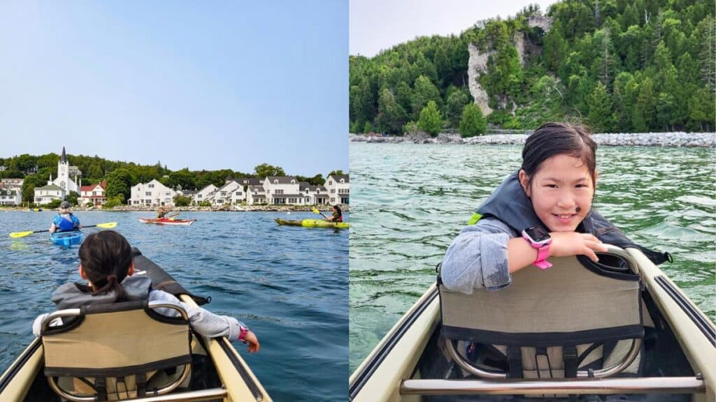 kayiking around Mackinac Island