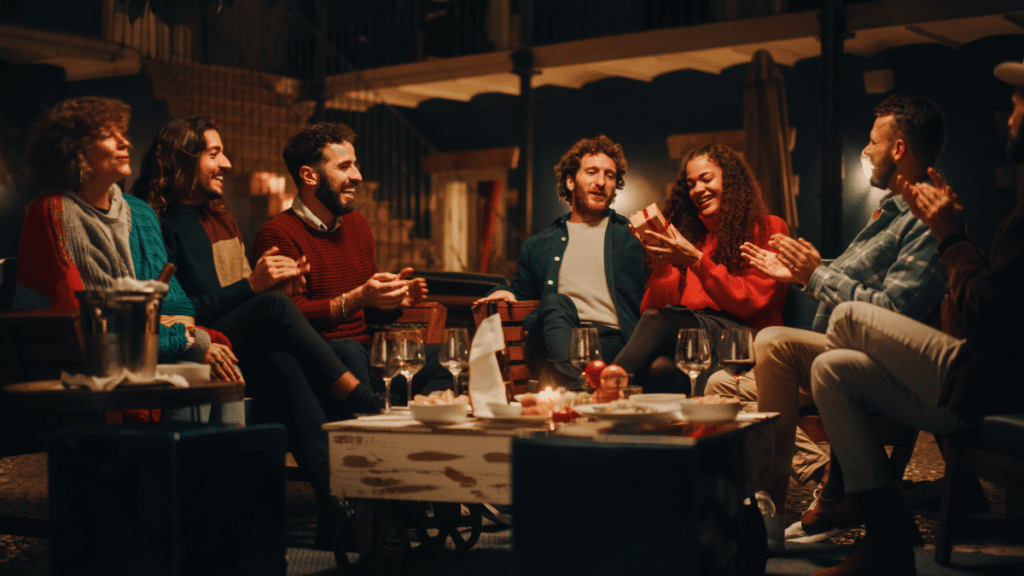 Big Dinner Garden Party Celebration with Friends