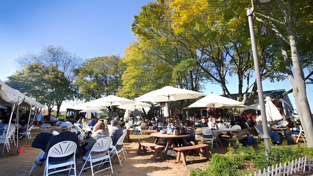 Visitors at Long Island winery in North Fork