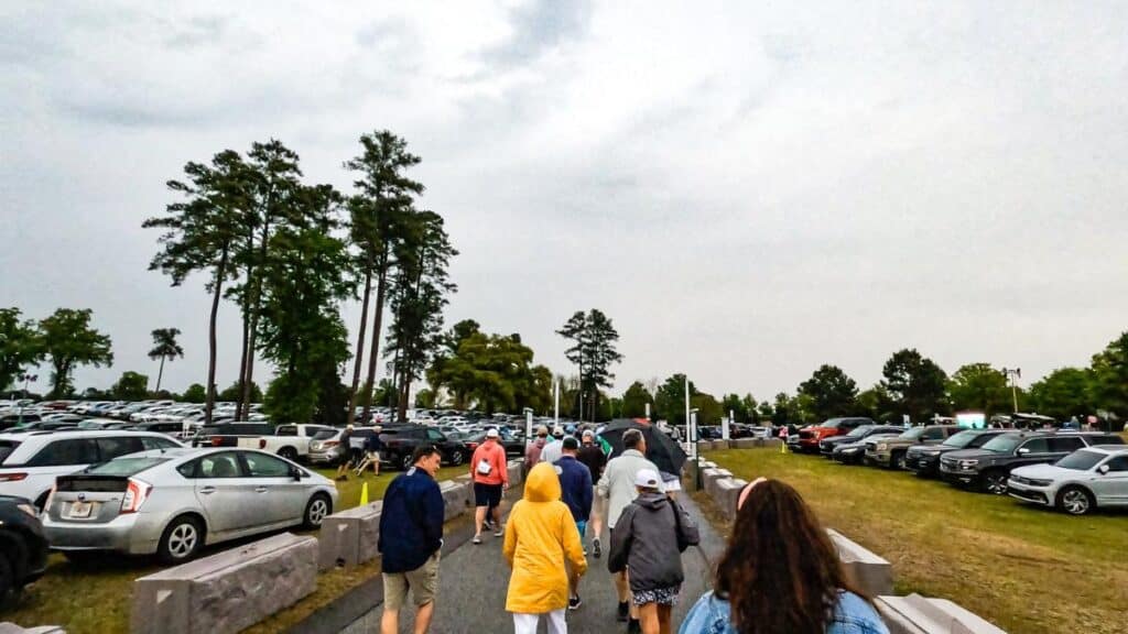 parking lot in Augusta, GA golf tournament